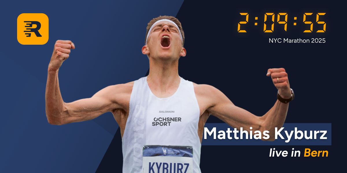 Matthias Kyburz finishing the New York City Marathon
